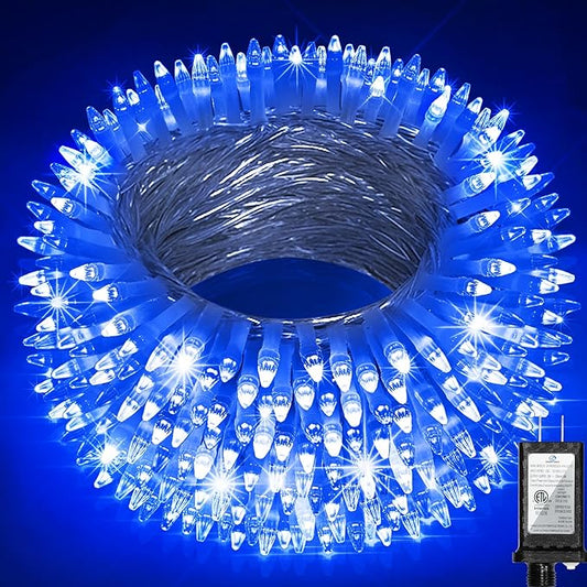 1500LED Christmas Lights Outdoor Use, 470ft 12 Modes Blue LED String Lights with Timer Dimmable, Waterproof Christmas Tree Lights for Xmas Patio Yard Fence Balcony Garden Party Decor Blue