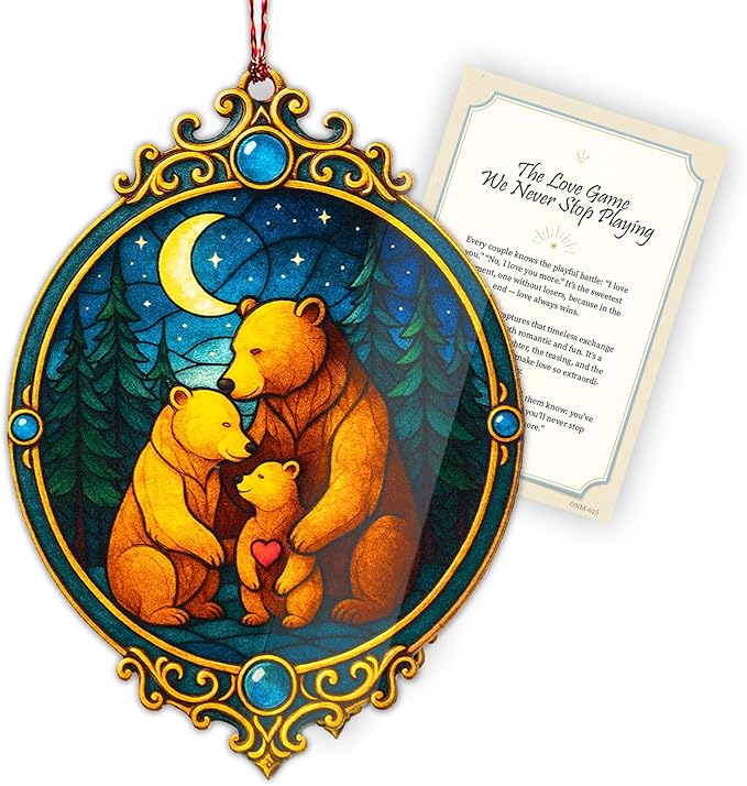 Family3 Christmas Family of Three Ornament - Bear Family Ornament – Bear Ornaments Christmas Ornament 2025– White Elephant Gifts - Xmas Tree Funny Decoration