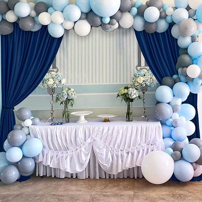 Hiasan Navy Blue Backdrop Curtains for Parties, Polyester Photography Backdrop Drapes for Family Gatherings, Wedding Decorations, 5ftx10ft, Set of 2 Panels