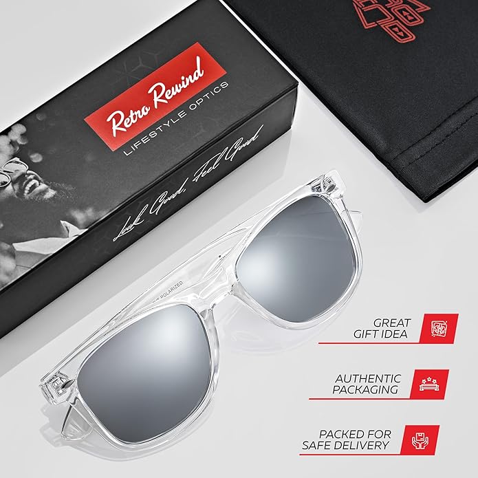 Retro Rewind Polarized Sunglasses for Men and Women - UV Protection Classic Sun Glasses