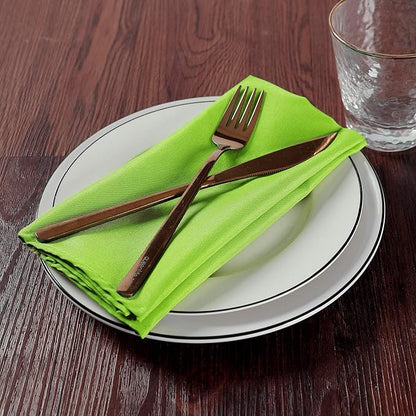 Cloth Napkins 17x17 inch Washable Polyester Dinner Napkins Soft Table Napkins for Wedding Party Dining Banquet(Apple Green,25PCS)