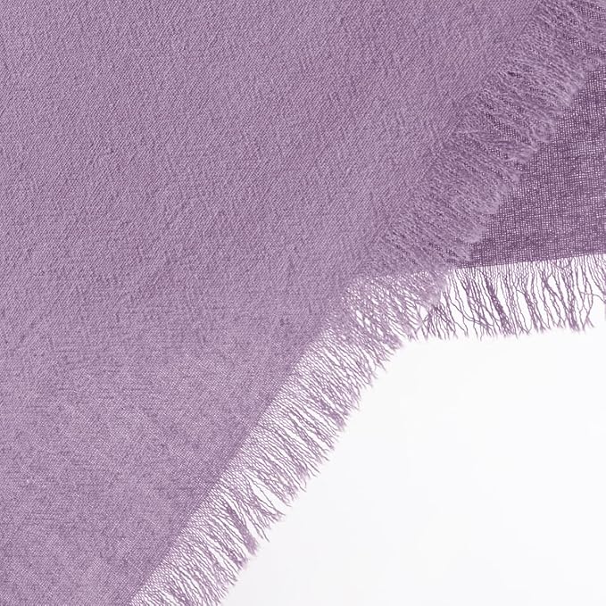 12 Pack Purple Cotton Linen Napkins with Fringe Christmas Cloth Napkins Set of 12 Boho Handmade Holiday Napkins Bulk for Wedding Bridal Baby Shower Xmas Dinner Table Parties, 17 x 17 Inches