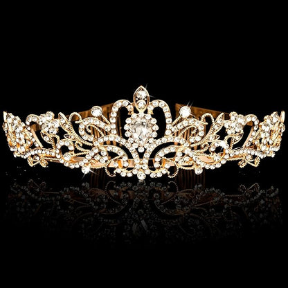 Princess Crown for Women, Crystal Queen Tiaras for Girls Bridal Hair Accessories Gifts for Birthday Wedding Prom, Bridal Party, Pageant, Halloween Christmas Costume