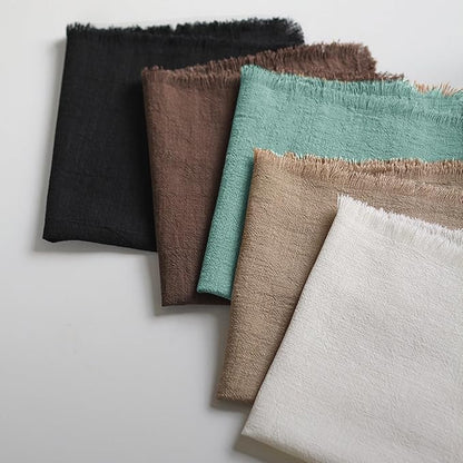 Handmade Cloth Napkins 100% Cotton Napkins with Fringe，Delicate Handmade Cloth Napkins for Dinners, Parties, Weddings and More，18 x 18 Inch Set of 12 - Turquoise