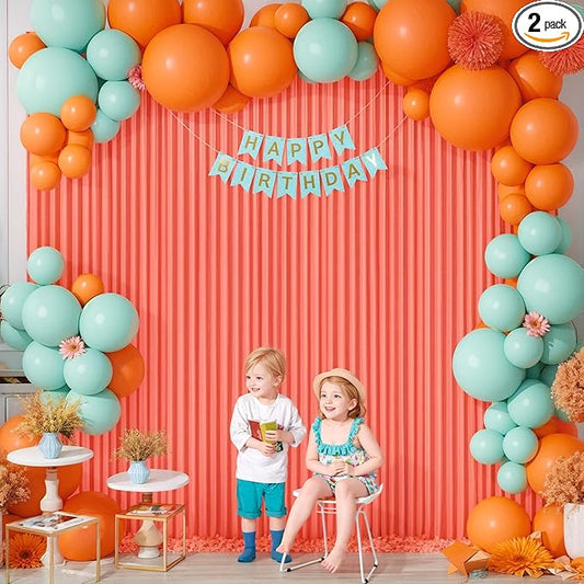 10x10 Orange Backdrop Curtain for Parties Wrinkle Free Orange Photo Curtains Backdrop Drapes Fabric Decoration for Wedding Birthday Party Baby Shower 5ft x 10ft,2 Panels