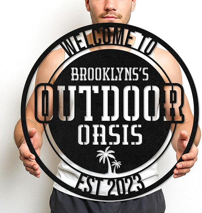 Custom BBQ Cut Metal Sign, Personalized Outdoor Grill Wall Art for Patio Kitchen, Backyard Barbecue Decor Gift for Men