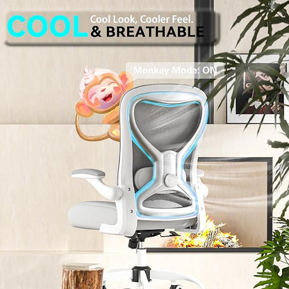 Office Desk Chair with Ergonomic Lumbar Support, Extra-Thick Seat Cushion, Flip-up Arms, Breathable Mesh Back, Computer Task Chair for Home Office