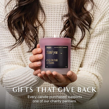 Benevolence LA Thank You Scented Candles | 10 oz, 40-50 Hour Burn, Thank You Gifts for Women, Men Coworkers | Appreciation Gifts for Best Friend | Fall Candles - Smells Like Fresh Cut Flowers