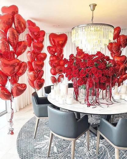 Red Heart Shaped Balloons Red I LOVE YOU Valentine Balloons for Valentines Day Bridal Shower Wedding Party Decorations