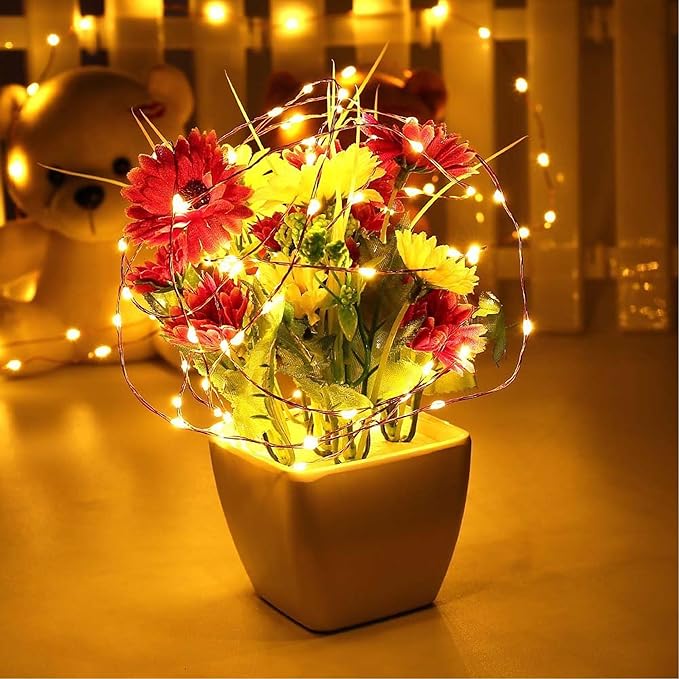Joomer Fairy String Lights 66FT 200 LEDs Plug in Fairy Lights Indoor Copper Wire String Light DIY for Bedroom, Parties, Wedding, Christmas, Outdoor, Indoor Decoration (Warm White, Non-Connectable)