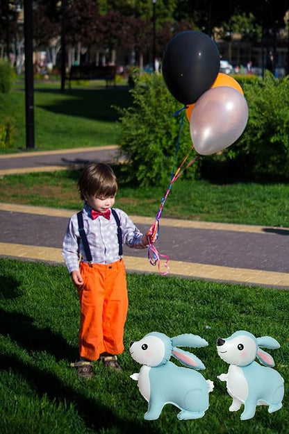 Adorable Woodland Bunny 23" Foil Party Balloons,Light Blue Cartoon Rabbit Balloons Decorations,Animals Theme Birthday Party, Baby Shower, Gender Reveal,Easter,Set of 2
