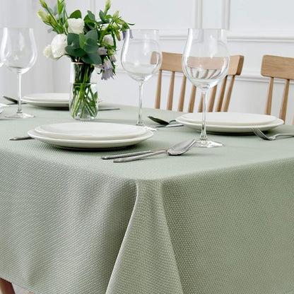 maxmill Jacquard Square Tablecloth Stain Resistant Spillproof Wrinkle Free Washable Soft Table Cloth, Decorative Fabric Table Cover for Dining Room, Indoor and Outdoor Use, 52 x 52 Inch Sage Green