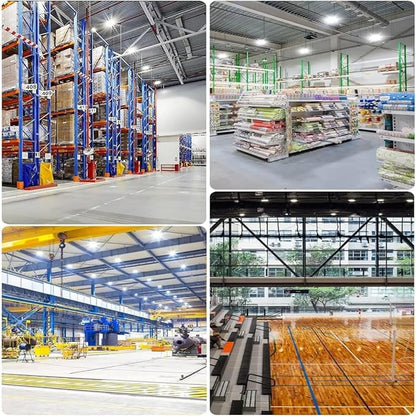 4 Pack 500W UFO Led High Bay Light,120VAC,5000K Daylight Commercial Bay Lighting,IP66 Waterproof,71050LM,2150W MH/HPS with Plug Area Lighting for Warehouse/Shop/Workshop/Barn/Gym/Factory