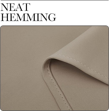 NICETOWN Taupe Room Darkening Curtains for Kitchen, Window Treatment Thermal Insulated Solid Grommet Room Darkening Curtains/Drapes for Bedroom (Set of 2, 42 inches Wide by 68 inches Long)