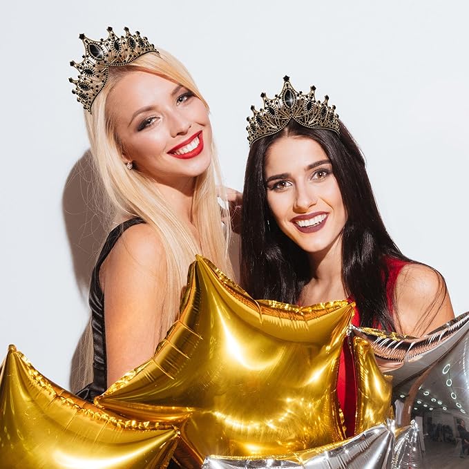 TAROSE Silver Tiaras for Women and Girls, Crystal Gold Crowns for Women, Hair Accessories for Bride/Halloween/Prom/Birthday