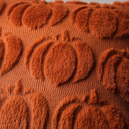 GEEORY Fall Pillow Covers 18 x 18 Inch Set of 2, Fall Decorations Pumpkins Soft Plush Fluffy Faux Fur Wool Decorative Autumn Farmhouse Cushion Case for Sofa Rust GC019-18