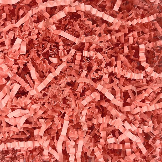 ZEBMOON 2 LB Pink Crinkle Cut Paper Shred Filler Great for Gift Wrapping, Basket Filling, Birthday, Wedding, Halloween, Thanksgiving, Christmas Day, New Year Party Decorations Filling Supplies