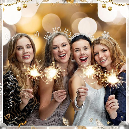 Yunlly 12 Pcs Christmas Headbands Set Rhinestone Xmas Headbands Cute Reindeer Antler Snowflake Star Headpiece Christmas Happy New Year Holiday Party Accessories for Women Girls