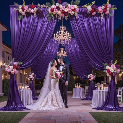 10x10 ft Purple Sequin Backdrop Curtain Panels for Parties, Wrinkle Free Glitter Photo Backdrop Drapes 2 Panels 5x10FT Shimmer Back Drop Cloth for Wedding Birthday Christmas Photography Background