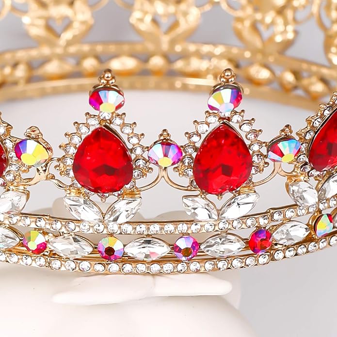 FORSEVEN Queen Crown Rhinestone Wedding Crowns and Tiaras for Women Costume Party Hair Accessories Princess Birthday Crown Crystal Bridal Crown Christmas Decorations Headband