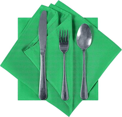 Cloth Napkins 17x17 inch Washable Polyester Dinner Napkins Soft Table Napkins for Wedding Party Dining Banquet(Emerald,25PCS)