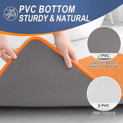 OLANLY Thick Memory Foam Bath Mat Rug 24x16, Extra Soft Absorbent Bathroom Rug, Quick Dry Bath Mats, Non-Slip, Machine Washable Carpet for Bathroom, Tub and Shower, Home Decor Accessories, Orange