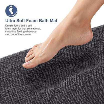 OLANLY Toilet Rugs U-Shaped 24x20, Extra Soft Absorbent Thick Memory Foam Contour Bathroom Rugs, Dry Quickly, Machine Washable, Non-Slip Toilet Bath Mat, Home Decor Accessories, Dark Grey