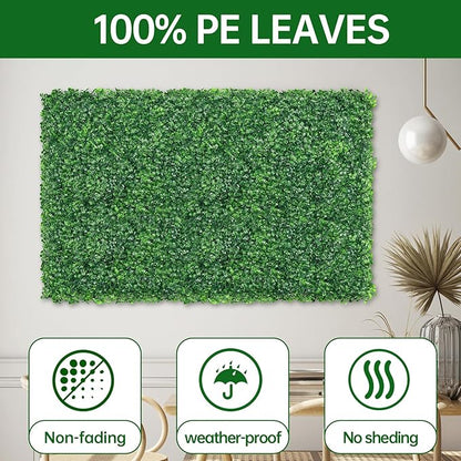 ZXMOTO 24"x16" Artificial Boxwood Hedge Panels 12PCS, Privacy Hedge Screen Faux Boxwood for Outdoor, Indoor, Garden, Fence, Backyard and Decor