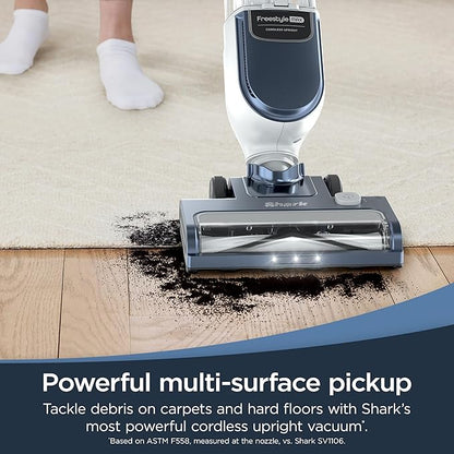 Shark Freestyle Max Cordless Upright Vacuum, Multi-Surface Cleaning, Lightweight, Easy Maintenance, with Large Dust Cup and 2-Speed Brushroll, LED Headlights, Nordic Blue, SV2002