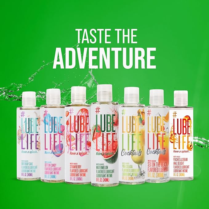 LubeLife Water-Based Watermelon Flavored Lubricant, Personal Lube for Men, Women and Couples, Made Without Added Sugar, 8 Fl Oz