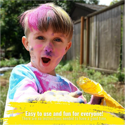 Color Blaze Holi Colored Powder - 5 lbs of Yellow Powdered Color - for Fun Runs, Color Toss, Rangoli, Powder War, Backyard Party & Festivals - Pack of 1 Colorful Bag - 5 Pounds in Bulk - Yellow