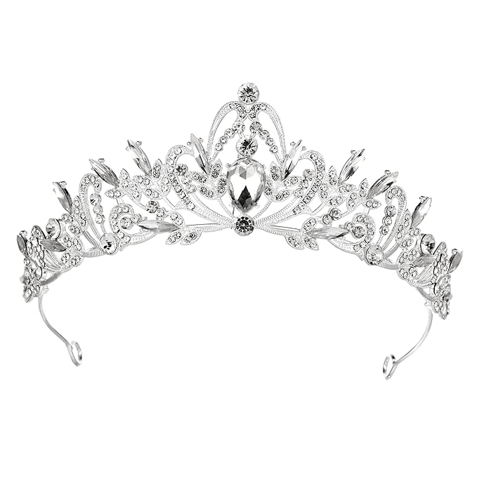 Kamirola Crystal Crowns and Tiaras Headband for Girl or Women Birthday Party Wedding Prom Bridal Christmas Valentine Mother's DayTR20 (Silver)
