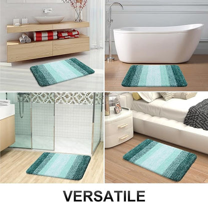 OLANLY Bathroom Runner Rugs 47x20, Extra Soft Absorbent Microfiber Bath Rugs, Rubber Backing, Quick Dry, Washable Bath Mats for Bathroom Floor, Tub and Shower, Home Decor Accessories, Blackish Green