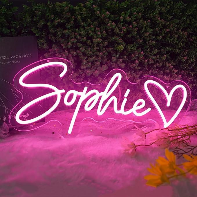 Custom LED Neon Sign Personalized, Binager Name Neon Light Signs Customizable for Kids Boys Girls Room Bedroom Wall Decor, Christmas Gifts, Wedding Birthday Party, Bar Shop Business (14-60inch Large)