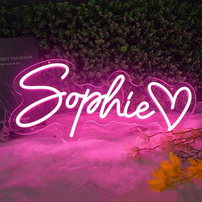 Custom LED Neon Sign Personalized, Binager Name Neon Light Signs Customizable for Kids Boys Girls Room Bedroom Wall Decor, Christmas Gifts, Wedding Birthday Party, Bar Shop Business (14-60inch Large)
