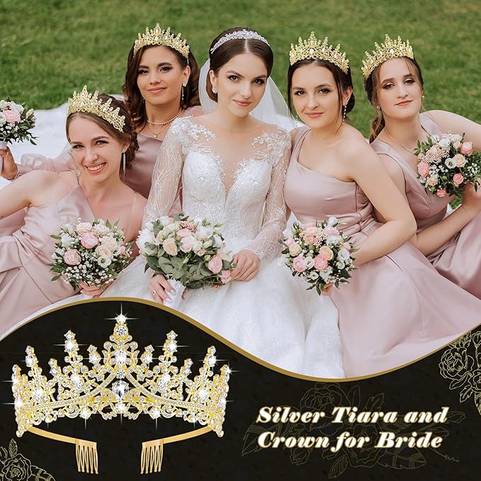 Tiaras and Crowns for Women Princess Crystal Tiara Crown with Comb Rhinestone Hair Accessories