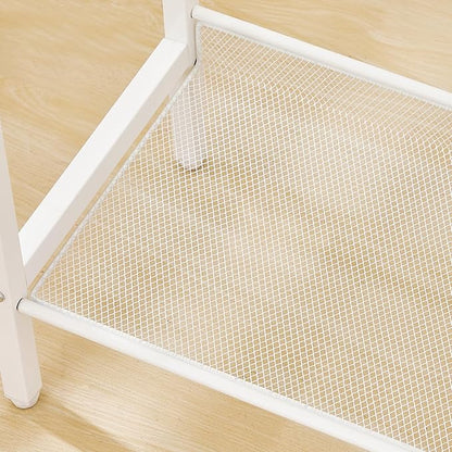 HOOBRO Tall Side Table, 3-Tier Telephone End Table with Adjustable Mesh Shelves, Small Entryway Table with Storage, Small Nightstand for Living Room, Bedroom, Hallway, Office, White WW01DH01G1