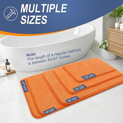 OLANLY Thick Memory Foam Bath Mat Rug 30x20, Extra Soft Absorbent Bathroom Rug, Quick Dry Bath Mats, Non-Slip, Machine Washable Carpet for Bathroom, Tub and Shower, Home Decor Accessories, Orange