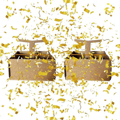 Razzle-Dazzle, Confetti Explosion Gift Box Insert 3pk Gold (DIY). Show Them How Much You Cherish Them With Our Exploding Surprise Confetti Add-On. (Gold: 2 Pack)