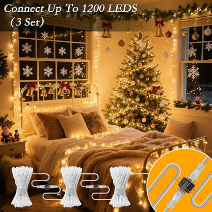66FT 200 LED Christmas Tree Lights, Bright Warm White Outdoor Christmas String Lights for House, Fairy Lights with 8 Modes, Waterproof & Durable Indoor Outdoor Decor, Timer Included
