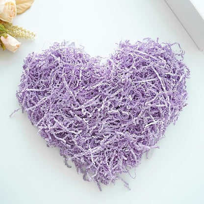 Bobobag - 1LB Crinkle Cut Paper Shred Filler Recyclable Gift Wrap Confetti Raffia Grass Shred Paper for Easter Baskets Filler Creative Eggs Decor(Lavender Purple)