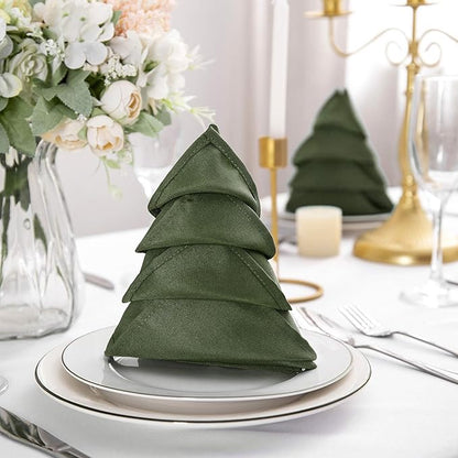 50pcs Polyester Cloth Napkins - 20 x 20 inch Willow Dinner Washable Napkins with Hemmed Edges for Restaurant/Wedding/Hotel(50,Willow)