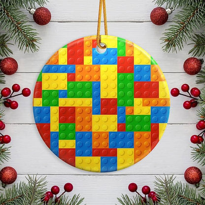 Toy Building Blocks Christmas Ornament 2025 Christmas Ornament Holidays Ornaments Christmas Tree Ornaments Accessories Navidad decoracion Xmas Toy Building Blocks Lovers Gifts for Indoor Outdoor Decor