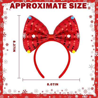 Christmas Hats Headbands Hair Accessories 6 PCS, Fun Holiday Party Favors Supplies Gifts Prizes for Kids, Christmas Headwear for Costume, Xmas Wearable Decorations Photo Booth Props Items Prizes