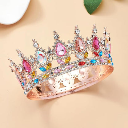 Queen Crown Rhinestone Wedding Crowns and Tiaras for Women Costume Party Hair Accessories Princess Birthday Crown Crystal Bridal Crowns