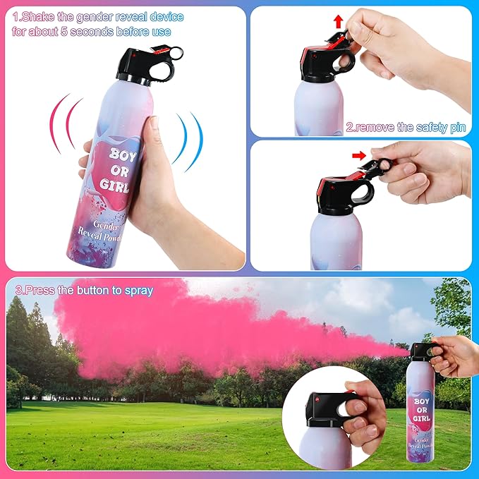 1 Pack Pink Gender Reveal Powder for Baby Girl, Color Powder or Dust for Gender Announcement Idea, Baby Shower Decoration, Supply, Party