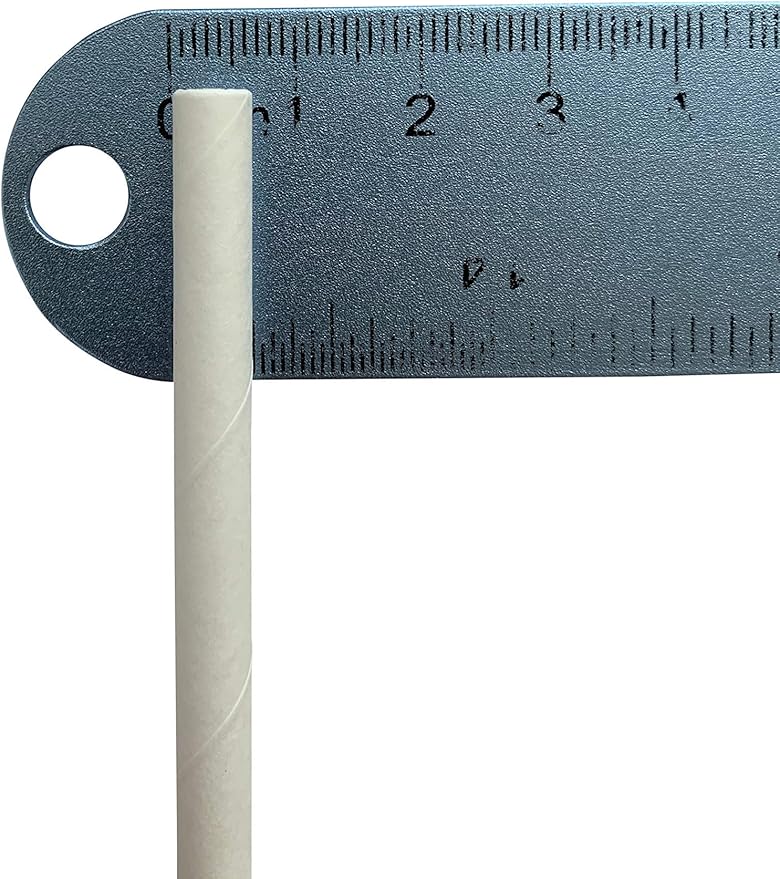 400 Count | Kingseal Disposable PAPER Drinking Straws, FSC Certified, Paper Wrapped, WHITE, 7.75 Inch Length x 6mm Diameter, "Jumbo" Size, Biodegradable, Earth Friendly, Bulk Pack - 400 Straws Per Box