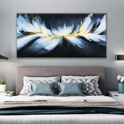 Large Abstract Black And Gold Wall Art For Living Room Modern Decorations Maximalist Canvas Wall Art Decor Prints Artwork Bedroom Kitchen Office Home Wall Decor 29" × 58"