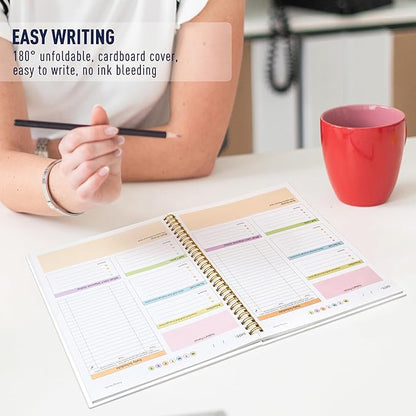 ADHD Daily Planner - Productivity Planner & Undated Task Management Organizer for Neurodivergent Adults, Focused Planners for Men & Women - B5 Blue Flowers