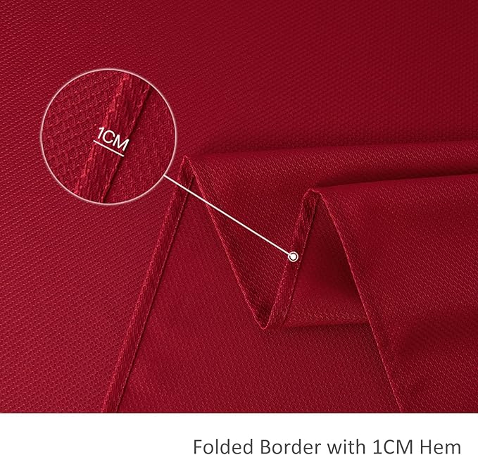 maxmill Rectangle Textured Tablecloth Waterproof Spillproof Wrinkle Free Table Cloth, Kitchen Dining Tabletop Decoration, Fabric Table Cover for Outdoor and Indoor Use, 52 x 70 Inch, Red